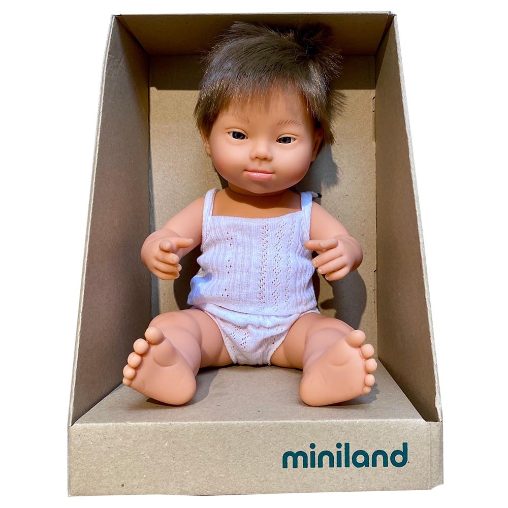 Miniland 31068 Puppen-Down-Syndrom kaukasischer JUNGE 38 CM 