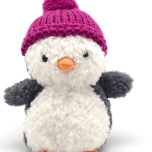 Jellycat "Wee Winter Penguin" mit rosalila Strickhaube