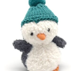 Jellycat "Wee Winter Penguin" mit Strickhaube in petrol