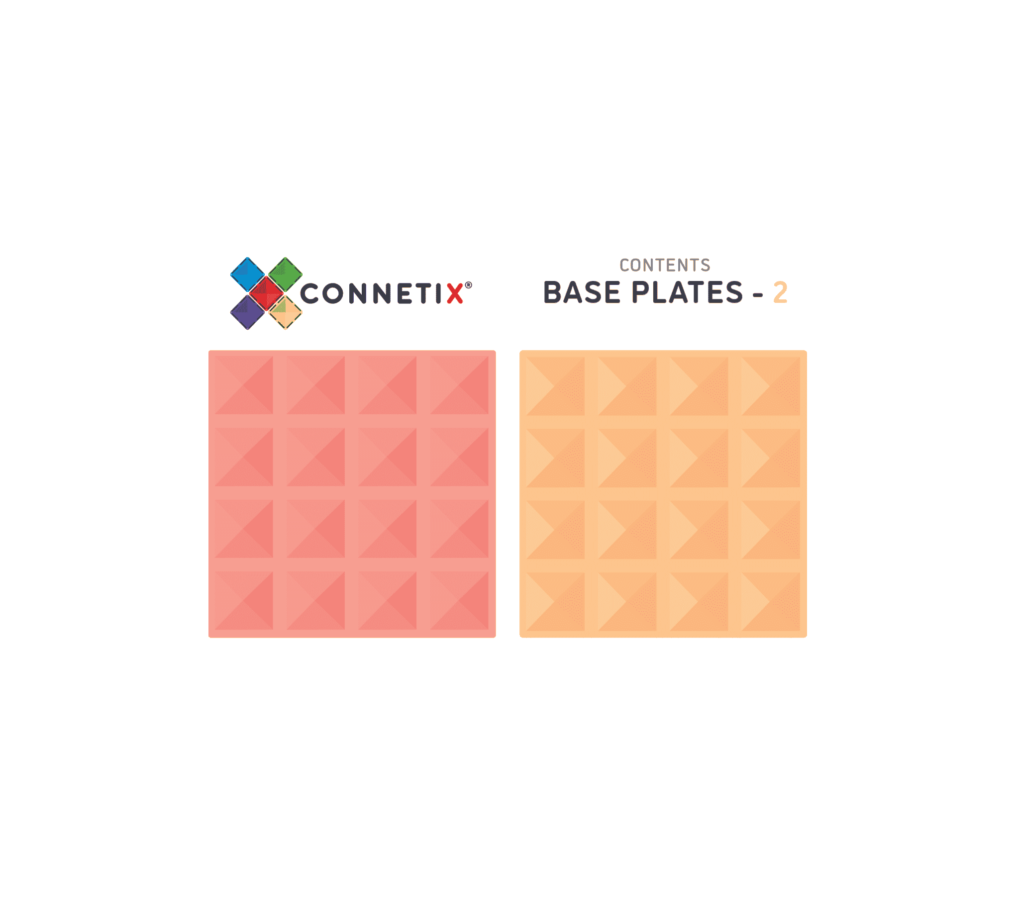 Connetix Tiles "Base Plates Lemon & Peach" Doppelpack