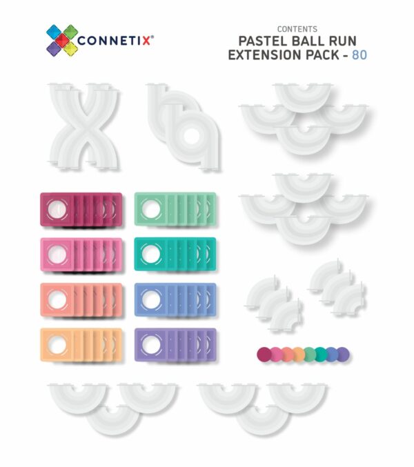 Connetix Tiles "Pastel Ball Run Pack" Magnetbausteine/Kugelbahnbausatz