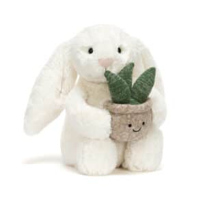 Jellycat "Cream Bunny with Plant"
